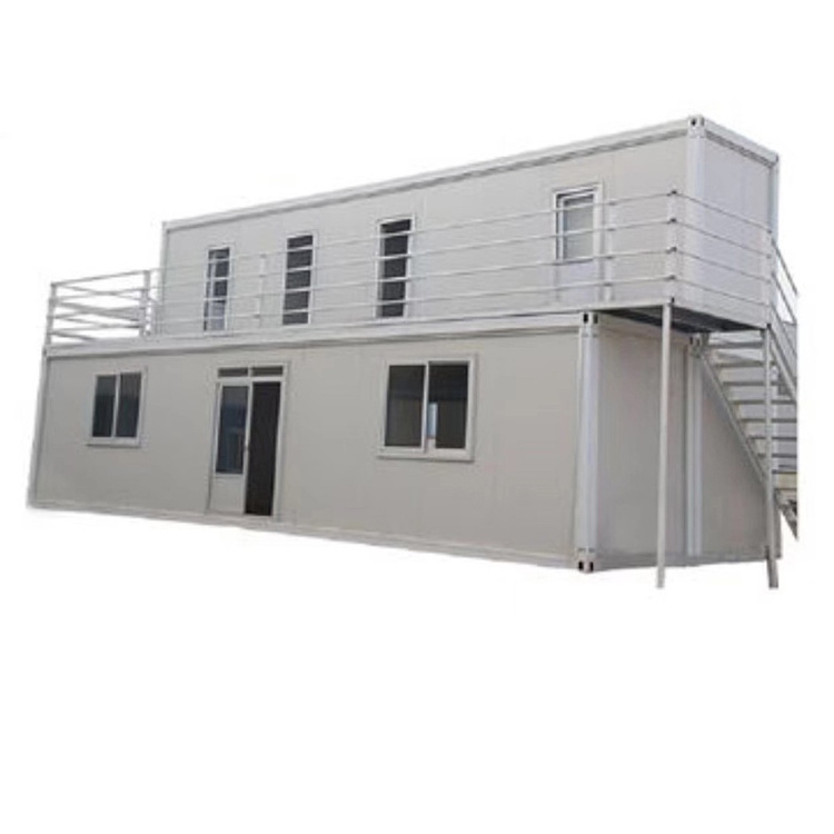 factory customized sea prefab assembly container 2 floors 40 foot house two story  prefabricated duplex home with balcony