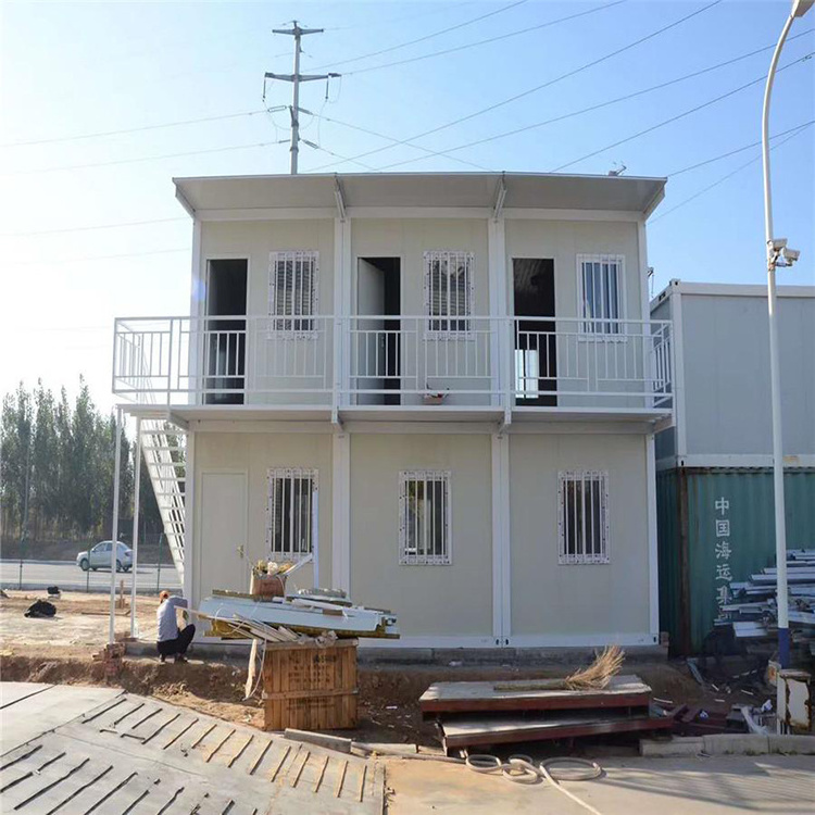 factory customized sea prefab assembly container 2 floors 40 foot house two story  prefabricated duplex home with balcony