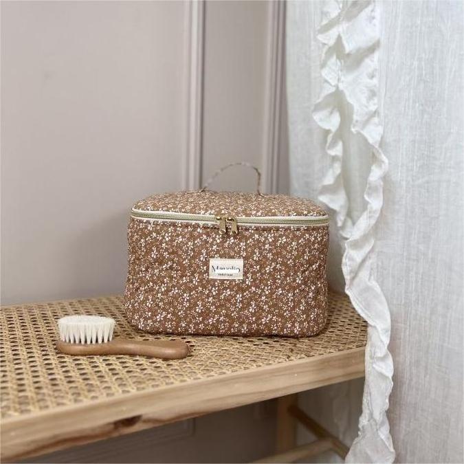 ultimate jewelry travel toiletry set cotton floral pattern cosmetic pouches expandable Makeup Bag large functional Vanity case