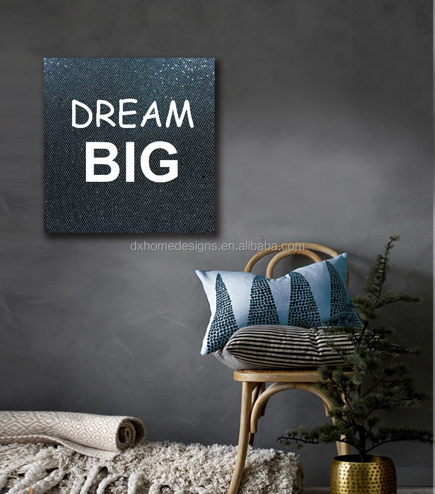 Glitter Wall Deco Panel Print Motivational Quote Wall Art Canvas Oil CARB 1.25 Inch Modern Stylish,modern Beautiful Words 10*10