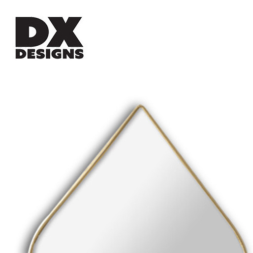 Modern Minimalist Teardrop-shaped Gold-rimmed Wall-mounted Makeup Mirror for Home Decoration