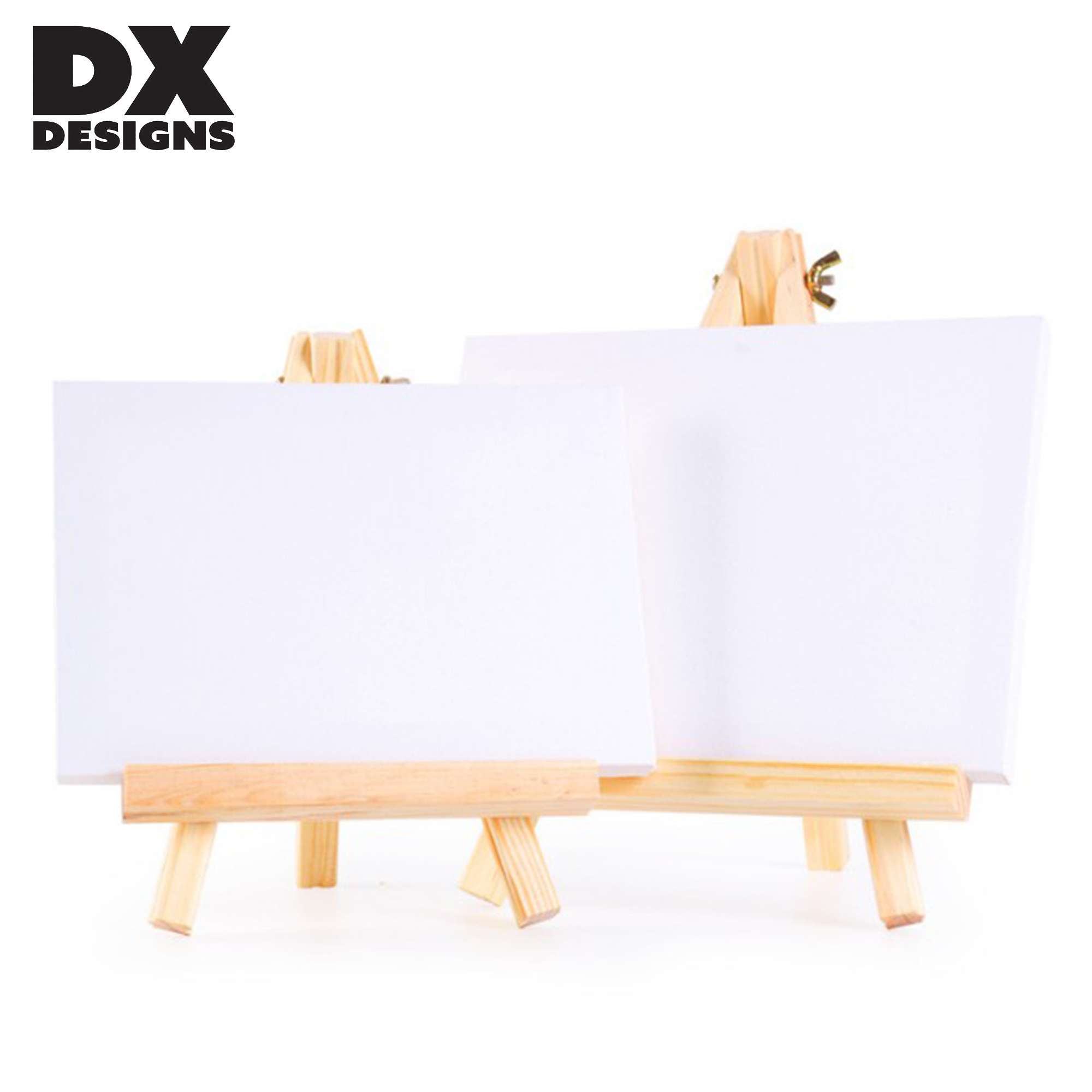 Custom Size Painting Canvas Solid Wood Angle Adjustable 4x4 4x6 5x7 8x8  Stretched Mini Canvas with Easel