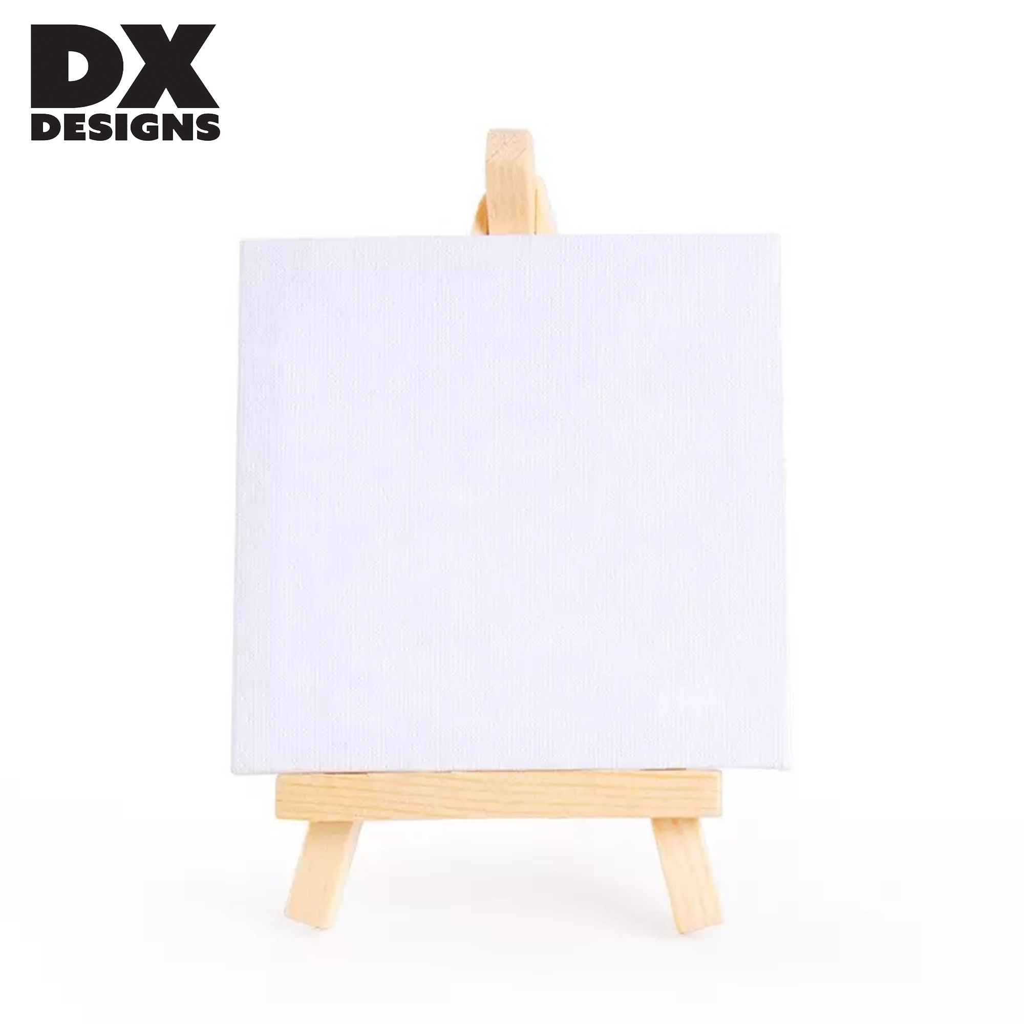 Custom Size Painting Canvas Solid Wood Angle Adjustable 4x4 4x6 5x7 8x8  Stretched Mini Canvas with Easel