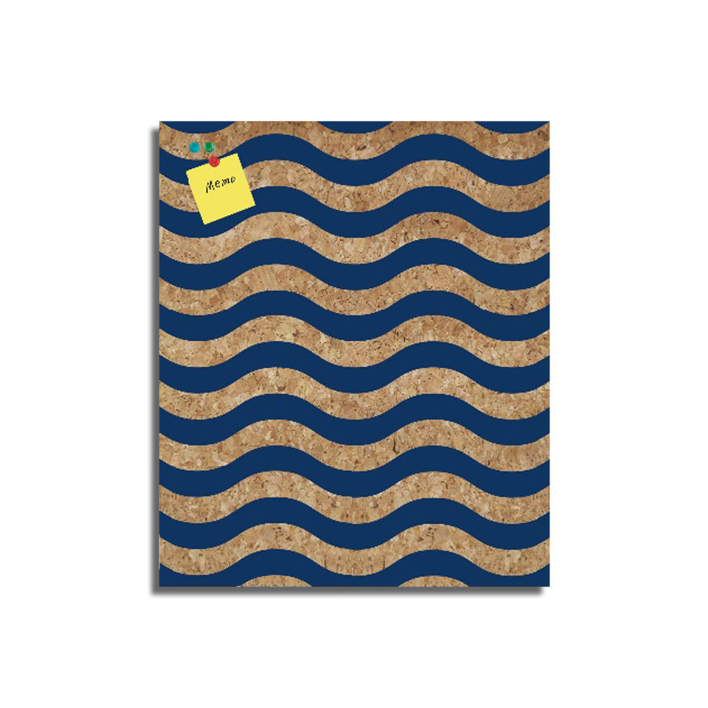 Hot Sale Fine Wave Stripe Frameless custom Cork Message Board