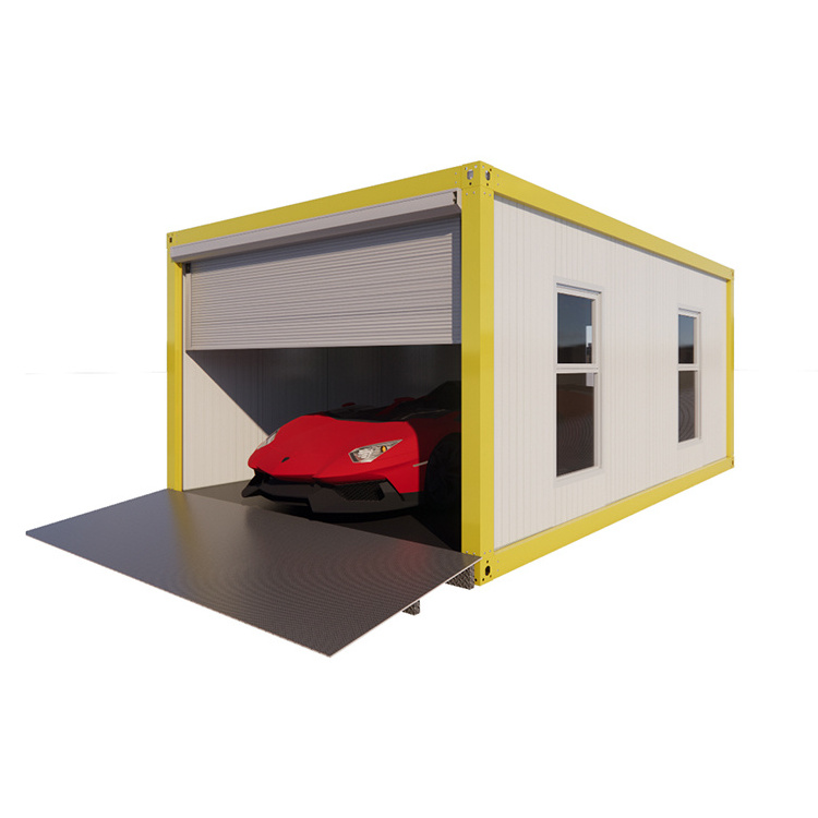 manufacturer custom insukation prefabricated flatpack garage movable easy assemble prefab flat pack house 40ft container garage