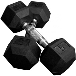 Wholesale Factory cheap free weights 1-50KG 2.5-120LB dumbbells rack black hex rubber dumbbells set