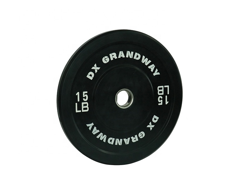 DX Grandway Home Gym OEM Weightlifting Barbell Black Rubber Bumper Plate Weight Set black barbell plate for commercial use