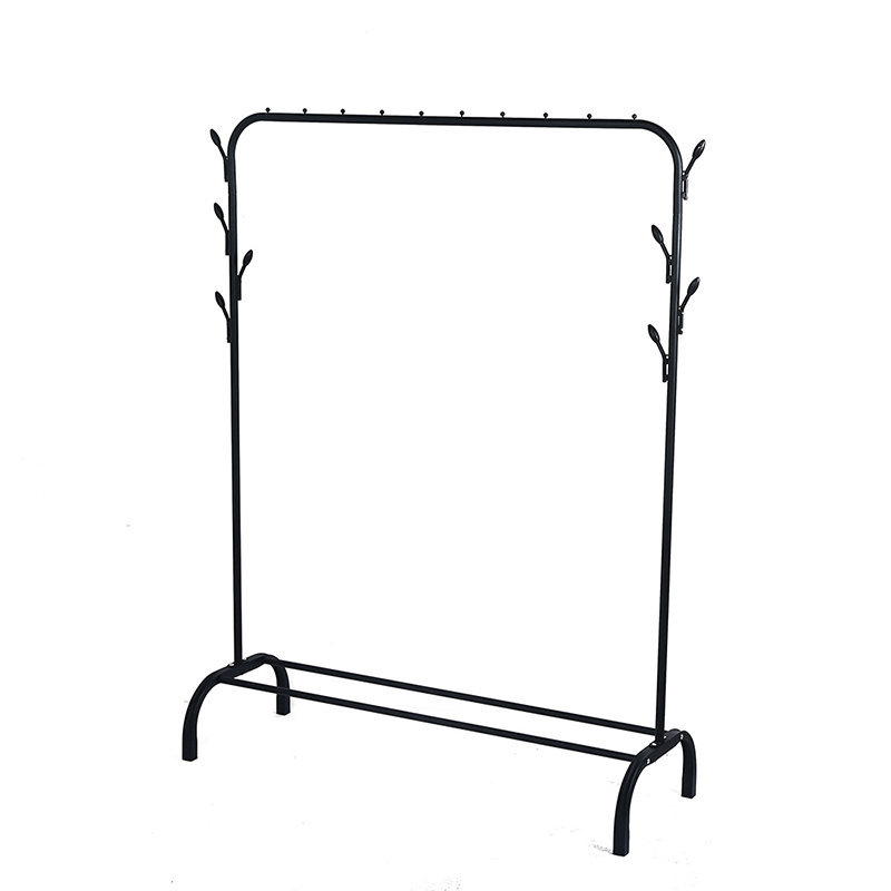 Heavy Duty Double Clothes Rail Rack Black Metal Frame Stand Coat Rack with Wheels