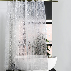 Cobblestone marble waterproof 3d peva shower curtains environmental anti-mildew long shower curtain