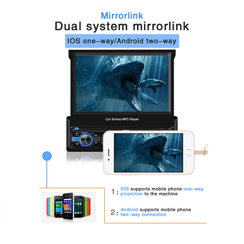 CareDrive Different Models 7 Inch Retractable Car Stereo Audio Car Radio Mp5 Player 1Din In-Dash Sd/Usb/Aux/Fm Autoradio