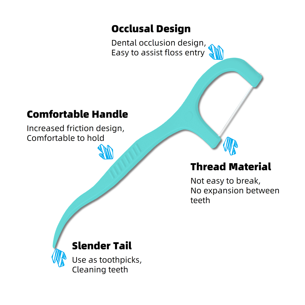 Eco Manufacturer Custom Printed Free Sample Colored Single Picker Tooth Cleaning Picks Mango Dental Floss With Nylon