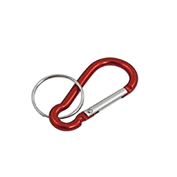 China wholesale custom camping hiking outdoor mini small safety snap hook Clip logo keychain locking Aluminum Alloy carabiner