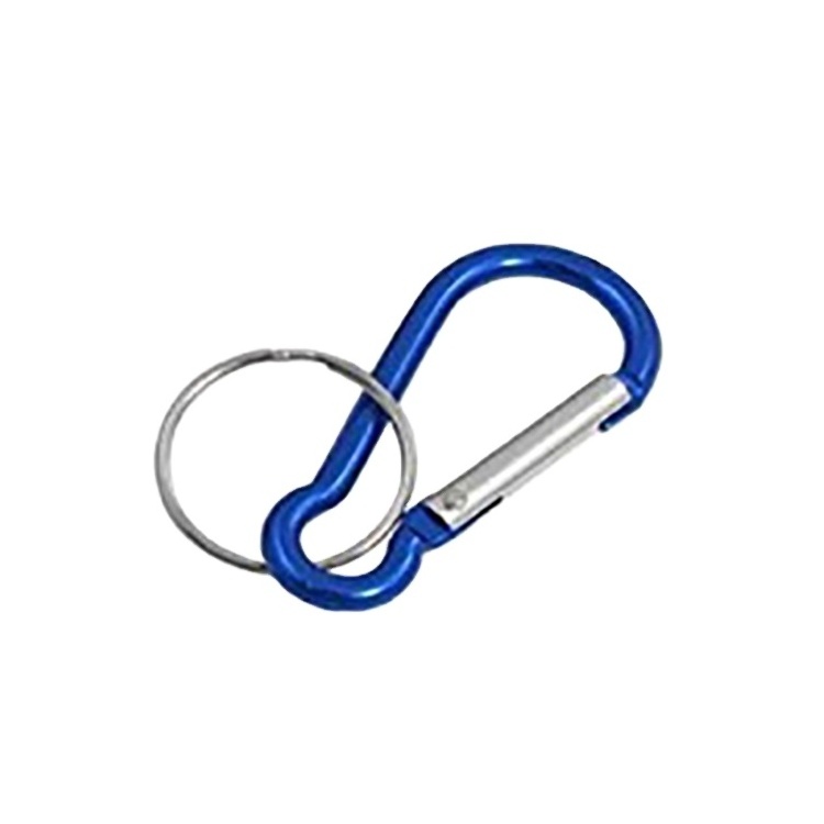 China wholesale custom camping hiking outdoor mini small safety snap hook Clip logo keychain locking Aluminum Alloy carabiner