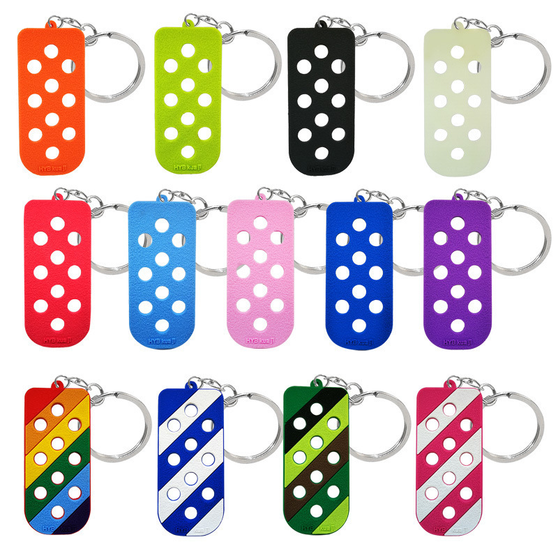 Hot Keychain With Croc Hole Soft Eva Keychain Croc Shoe Charms Keychain