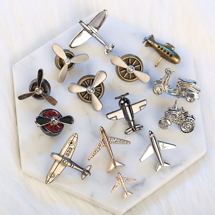 Aircraft Airplane Charms Silver Plane Crafting Jewelry Accessory Brooches For Men