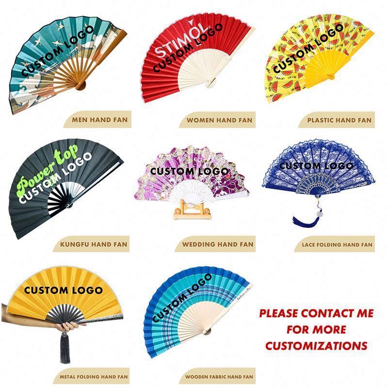 13'' large bamboo folding men's hand fan for event