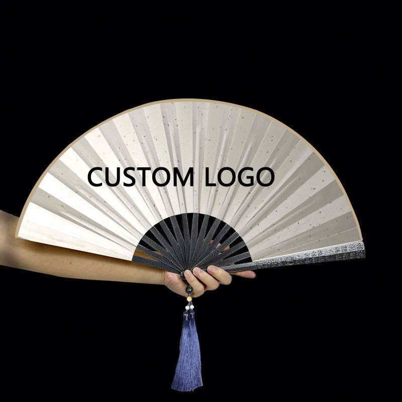 Full Customized Metal Fan With Gift Box Custom Folding Aluminum Hand Fan Pink Hand Held Metal Hand Fans