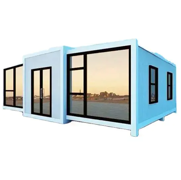 china factory luxury villa prefabricated modern extendable container house prefab expandable home 3 in 1 modular glass house