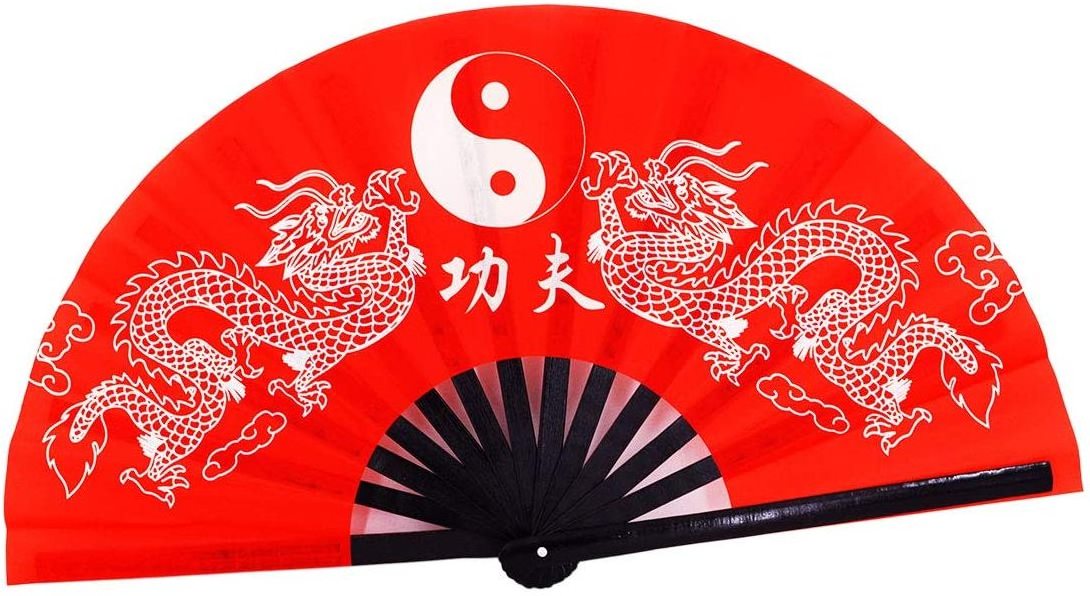 BSBH Kung Fu Large Hand Held Bamboo Folding Chinese Fan With Custom Logo For Holiday TAIJI Performance Promotional Gifts Fans