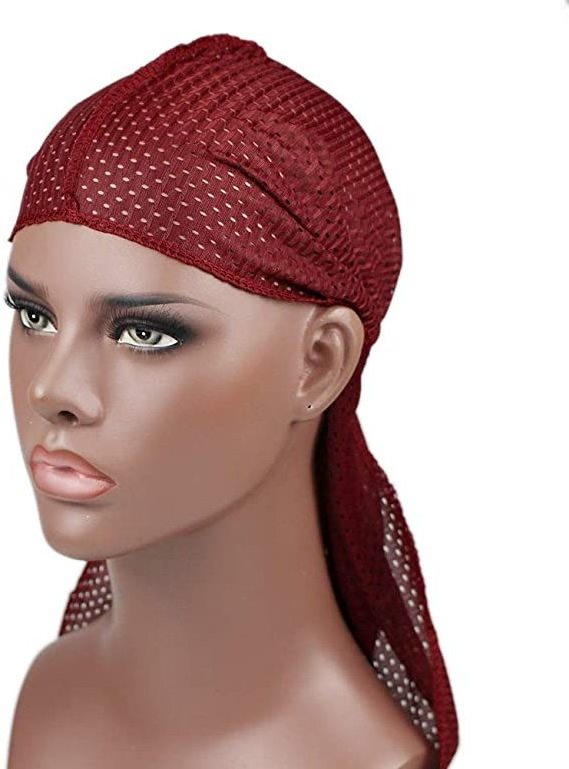 Summer Du Rags Durag Men Mesh Durags Breathable Long Tail Polyester Durag Bandanas For Men Wave Do Rags