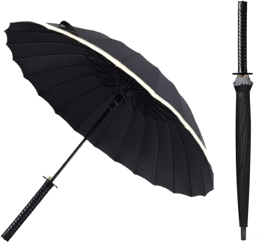 BSBH RST Swords Samurai Umbrella Unique Top Quality Straight Umbrella Windproof Black Color Japanese Umbrella Sword Katana