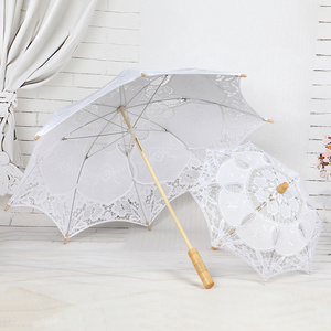 BSBH Victorian Party Gifts Decorative Umbrella Handmade Favor Wedding Umbrella White Different Size Parasol Lace Umbrella