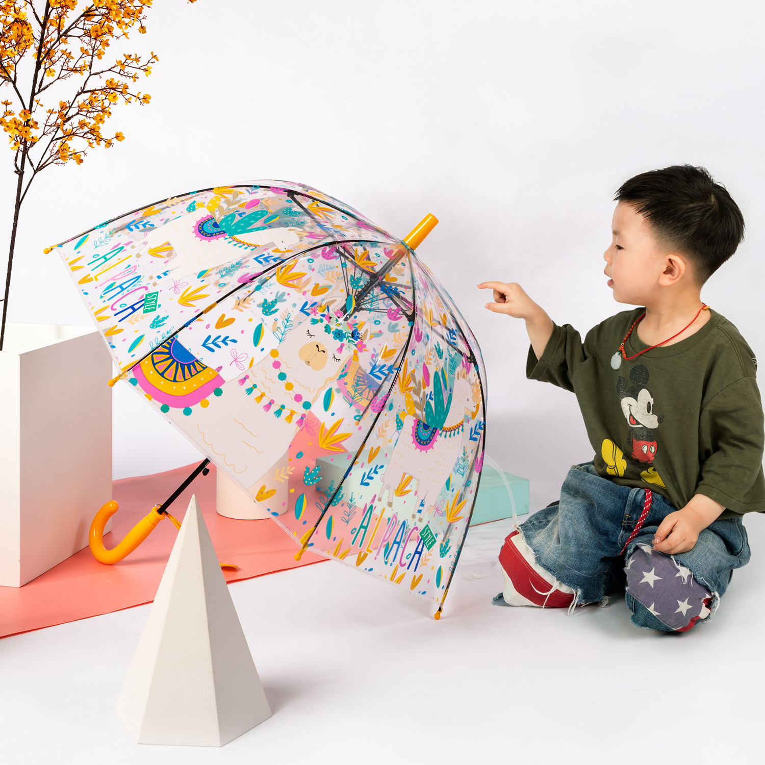 BSBH Totes Kid's Bubble Fold Umbrella Easy Handle Clear Transparent Custom Umbrella Promotional High Quality Kids Umbrella