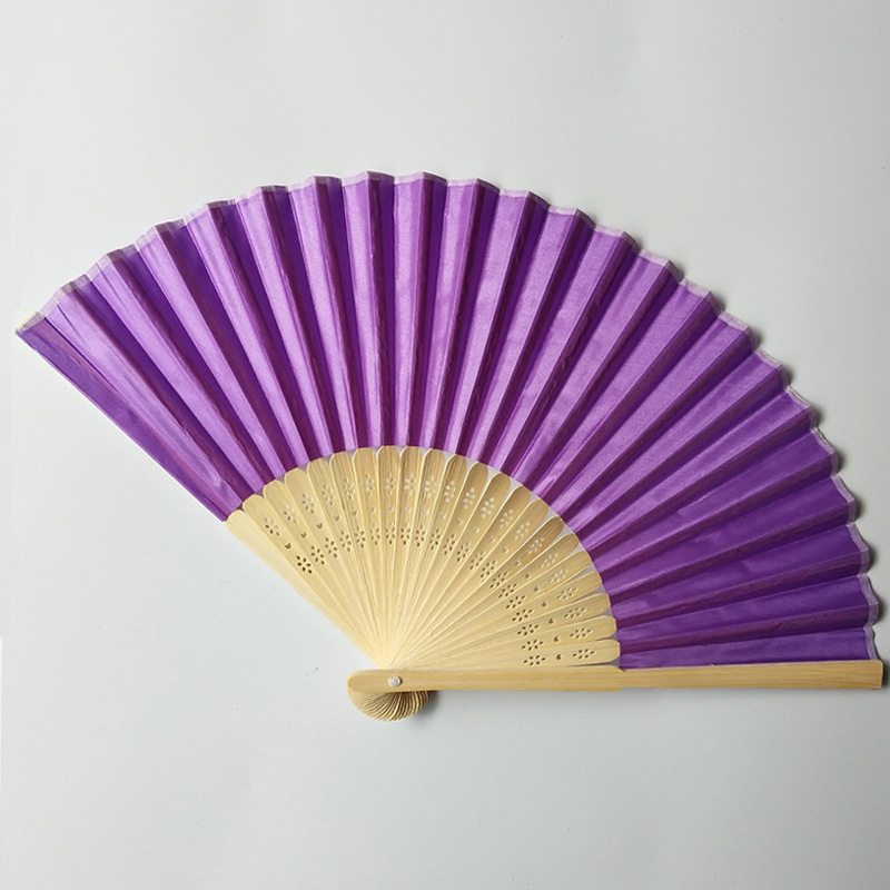 2022 Custom Design Printed Simple Solid Foldable Natural Bamboo Frame Paper Wooden Hand Fan