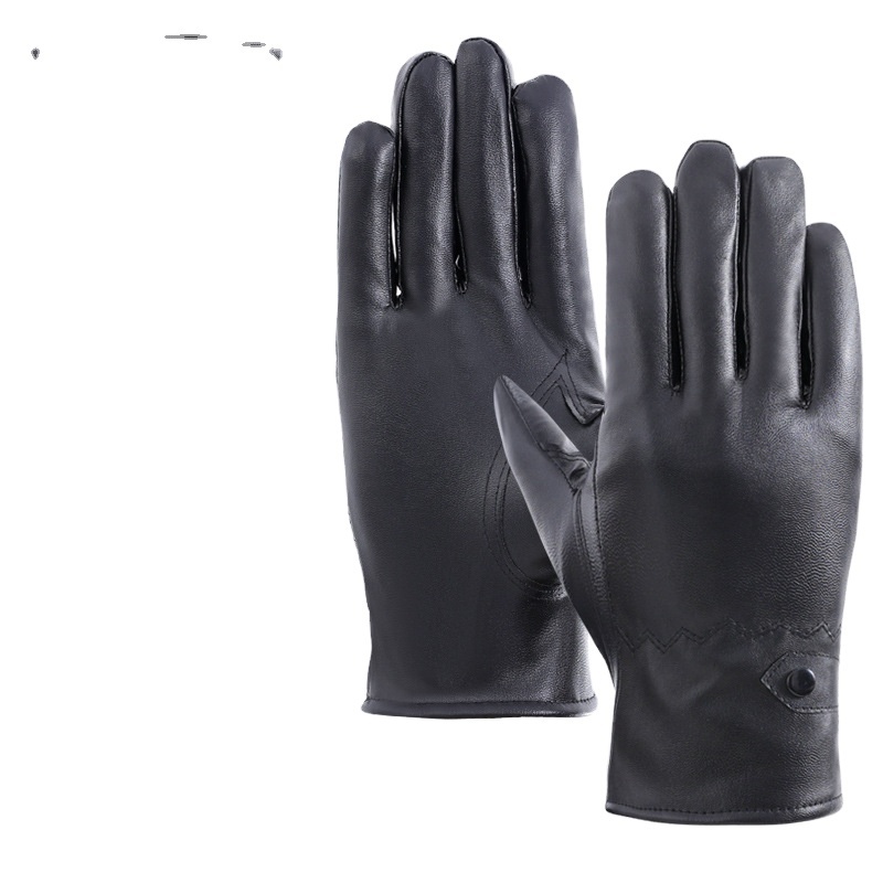 BSBH Waterproof Leather Winter Gloves Warm Outdoor Winter Touchscreen Zipper Gloves Leather Anti Slip Men Women Winter Gloves