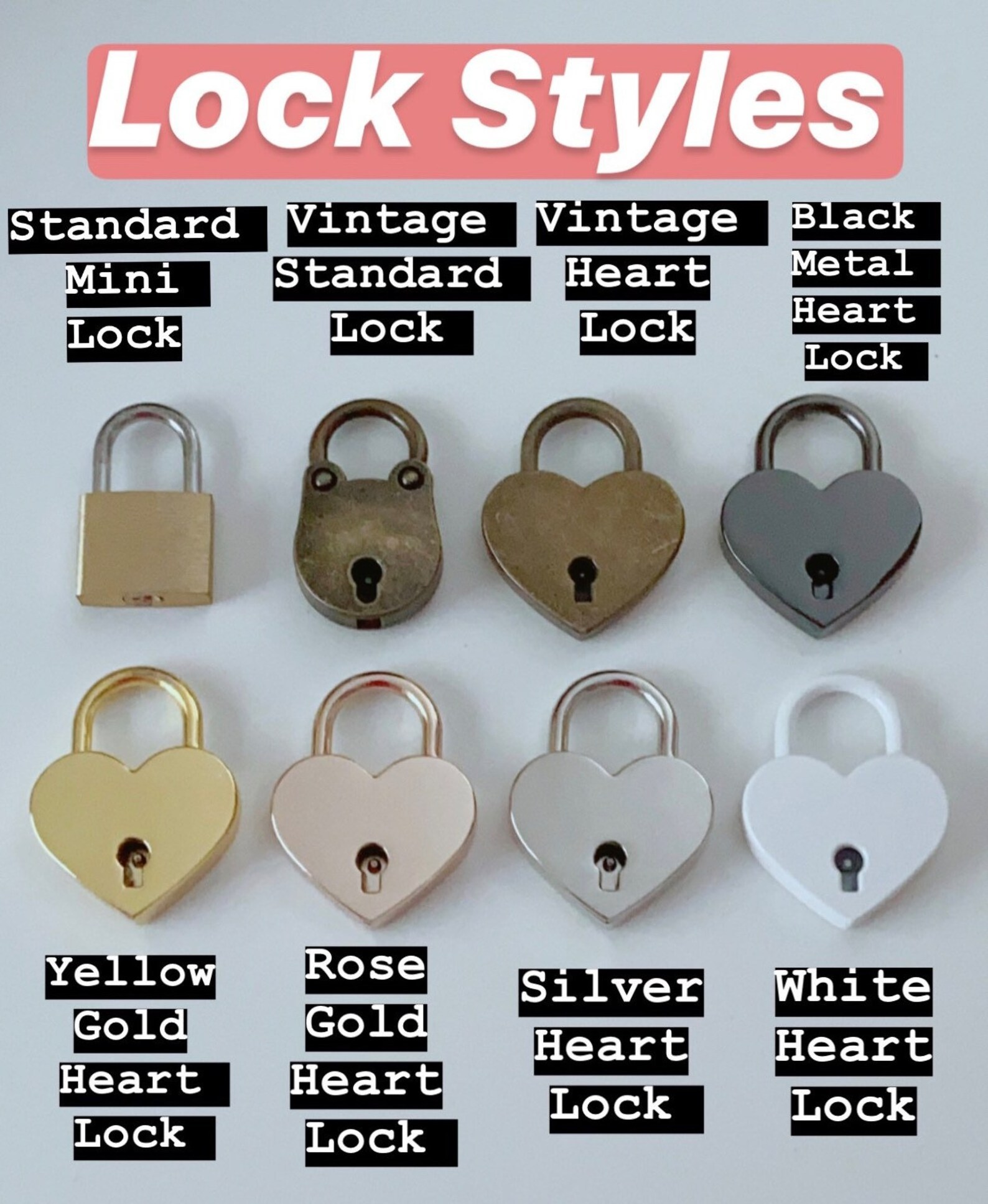 Mini Lock with Key | Small locket for box hasp | Standard, Bear Lock, or Heart Lock