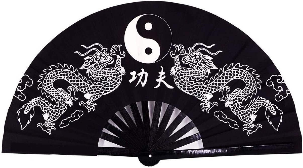 BSBH Kung Fu Large Hand Held Bamboo Folding Chinese Fan With Custom Logo For Holiday TAIJI Performance Promotional Gifts Fans