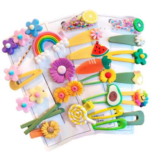 24pcs Baby Girl's Colorful Rainbow Flower Fruit Hair Accessories