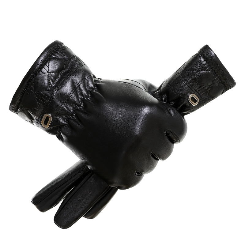 BSBH Waterproof Leather Winter Gloves Warm Outdoor Winter Touchscreen Zipper Gloves Leather Anti Slip Men Women Winter Gloves