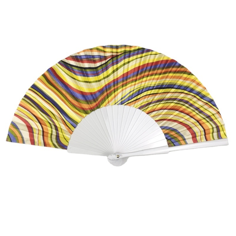 Cheap Rainbow Fans Hand Held Branded PP Plastic Hand Fan Custom Personalized Hand Fan For Advertisement Promotional Gift