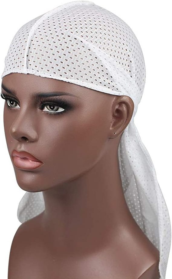 Summer Du Rags Durag Men Mesh Durags Breathable Long Tail Polyester Durag Bandanas For Men Wave Do Rags