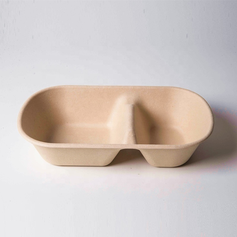 Bagasse Pulp Customized Sugarcane Food Packing Fruit Biodegradable Cornstarch 3 Compartment Disposable Food Container