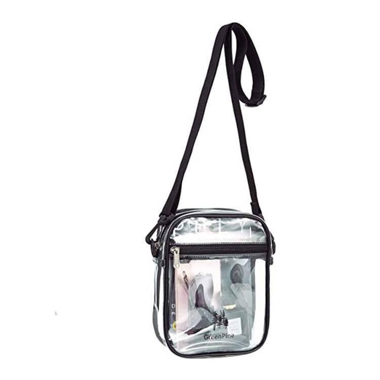 Clear PVC Bag 2022 NFL Stadium Approved PVC Crossbody Messenger Bag Clear Purse Transparent Shoulder Sling Bag