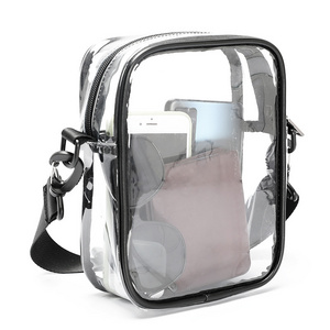 Clear PVC Bag 2022 NFL Stadium Approved PVC Crossbody Messenger Bag Clear Purse Transparent Shoulder Sling Bag