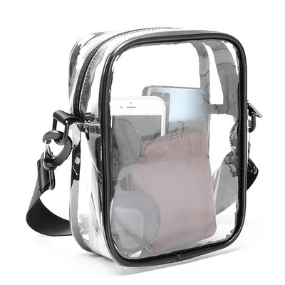 Clear PVC Bag 2022 NFL Stadium Approved PVC Crossbody Messenger Bag Clear Purse Transparent Shoulder Sling Bag