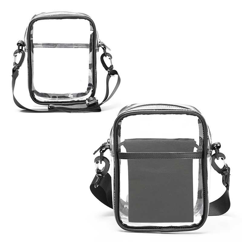 Clear PVC Bag 2022 NFL Stadium Approved PVC Crossbody Messenger Bag Clear Purse Transparent Shoulder Sling Bag