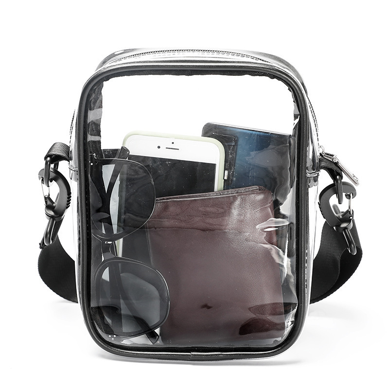 Clear PVC Bag 2022 NFL Stadium Approved PVC Crossbody Messenger Bag Clear Purse Transparent Shoulder Sling Bag