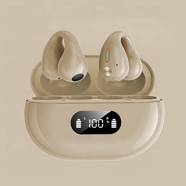 Single Earbud V5.3 Earphones Earring Wireless Headphones On Ear Led Display Bone Conduction Earphone