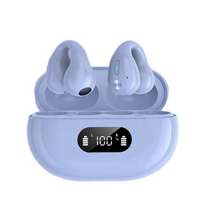 Single Earbud V5.3 Earphones Earring Wireless Headphones On Ear Led Display Bone Conduction Earphone