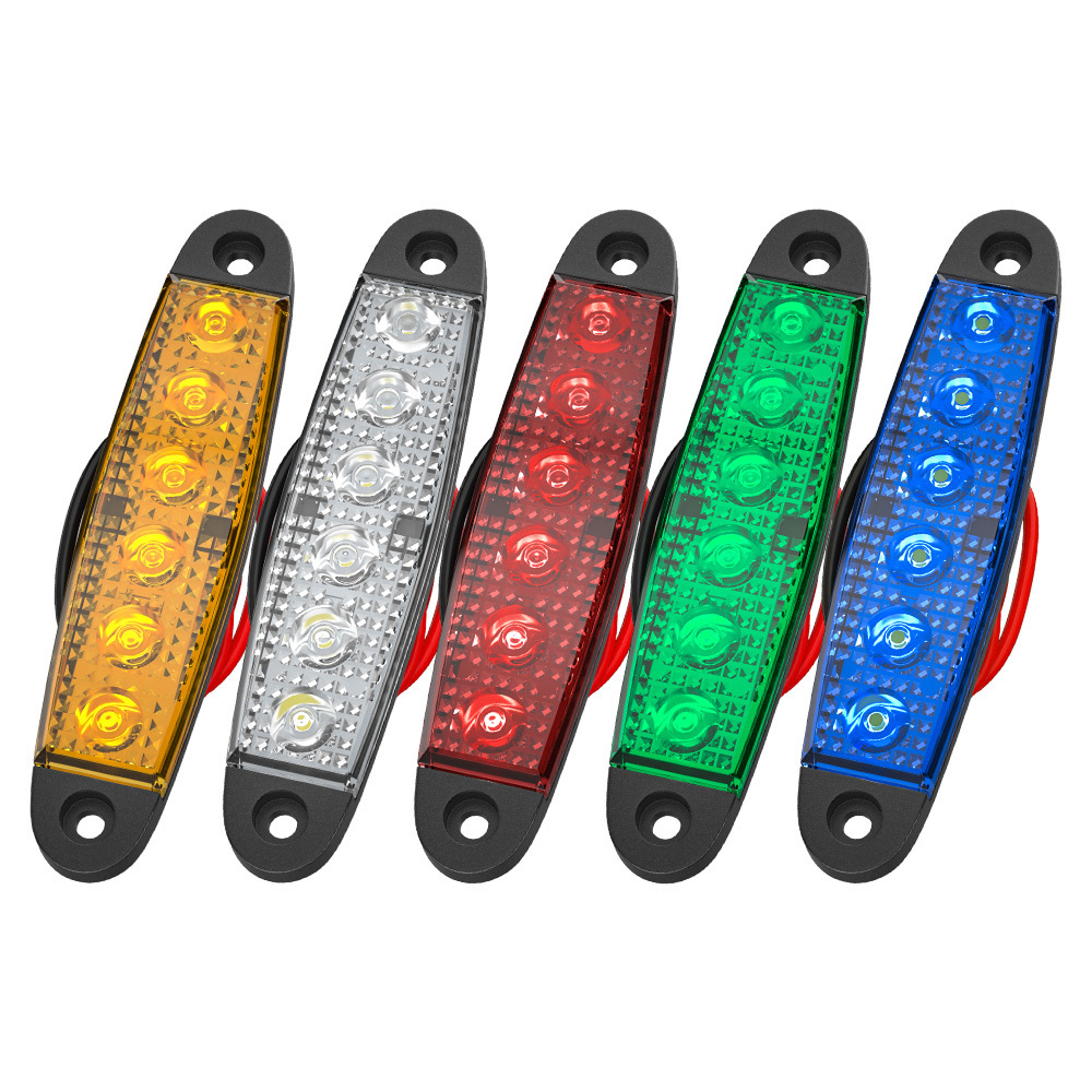 DXZ Factory direct sale 12V 24V 6Led Turn signal warning light white red orange green blue Driving light car truck lights