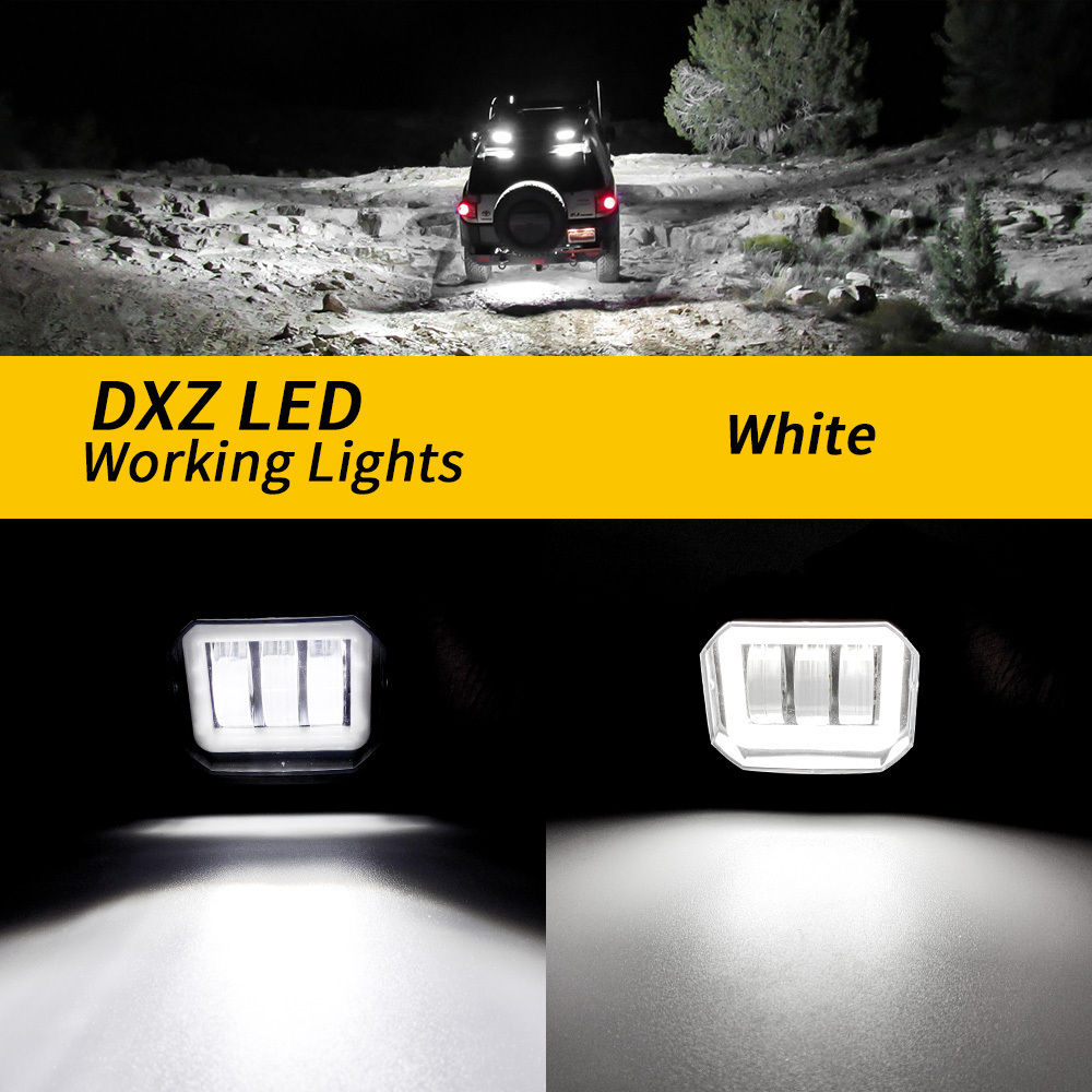 DXZ China factory 12V-24V30W 7D Waterproof Square LED Angel Eyes Light Bar Spot Light Motorcycle Offroad Car Boat Led Work Light