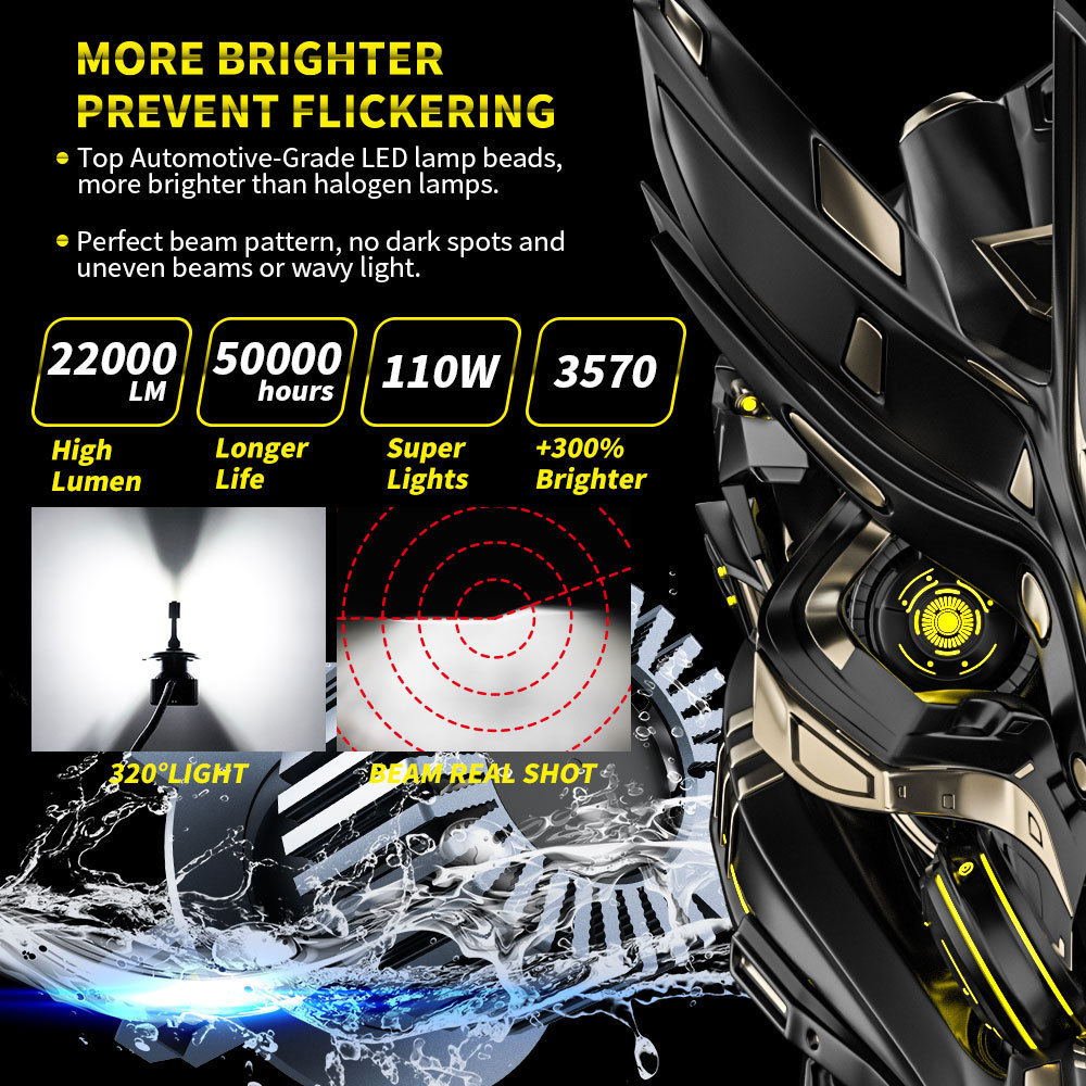 DXZ Car Headlight kit H4 Hi/Lo Beam LED H7 H1  H8 H9 H11 HB3 9005 HB4 9006  110W 22000lm 6500K Auto Headlamp Fog Light Bulbs