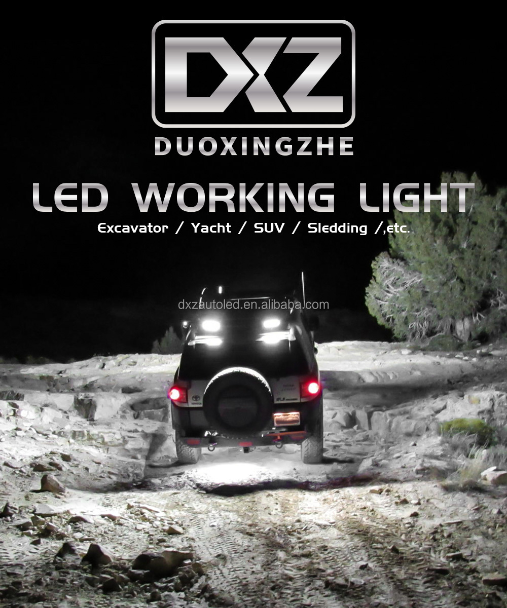 DXZ 3inch round vehicle auxiliary lighting accessories spotlight driving light with red and blue flashing DRL car LED work light