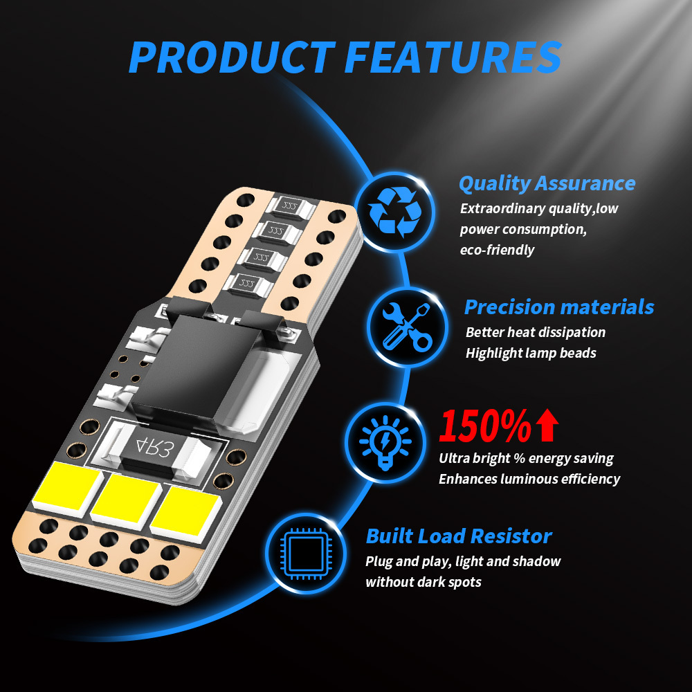 DXZ Car Headlight T10 3030 6 Lights Canbus H4 H7 H1 LED H8 H9 H11 4300K 5000K 6500K Auto fog Light 12V LED Bulb