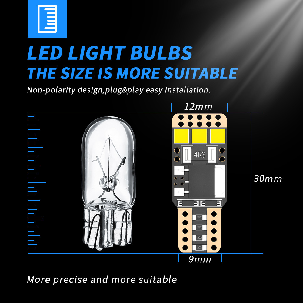 DXZ Car Headlight T10 3030 6 Lights Canbus H4 H7 H1 LED H8 H9 H11 4300K 5000K 6500K Auto fog Light 12V LED Bulb