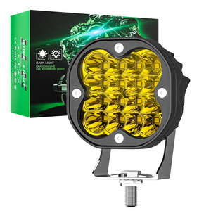 DXZ 3 Inch Square Yellow 12v-24V 48w 4x4 16Led Work Light Off Road Spotlight ATV UTV Boat